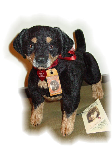Mohair Teddy Bear, Rottweiler Handmade by Artist Denise Purrington - Zack. Jr.